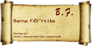 Barna Fürtike névjegykártya